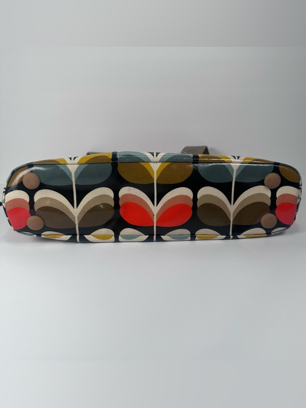 Orla Kiely Stem Print Coated Canvas Purse Retro Mod Floral Shoulder Tote Bag - Picture 7 of 16